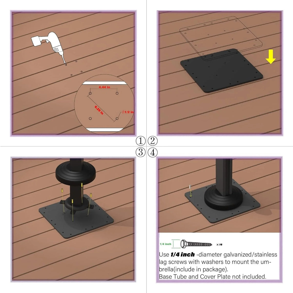 Offset Patio Umbrella Steel Plate Base X2691
