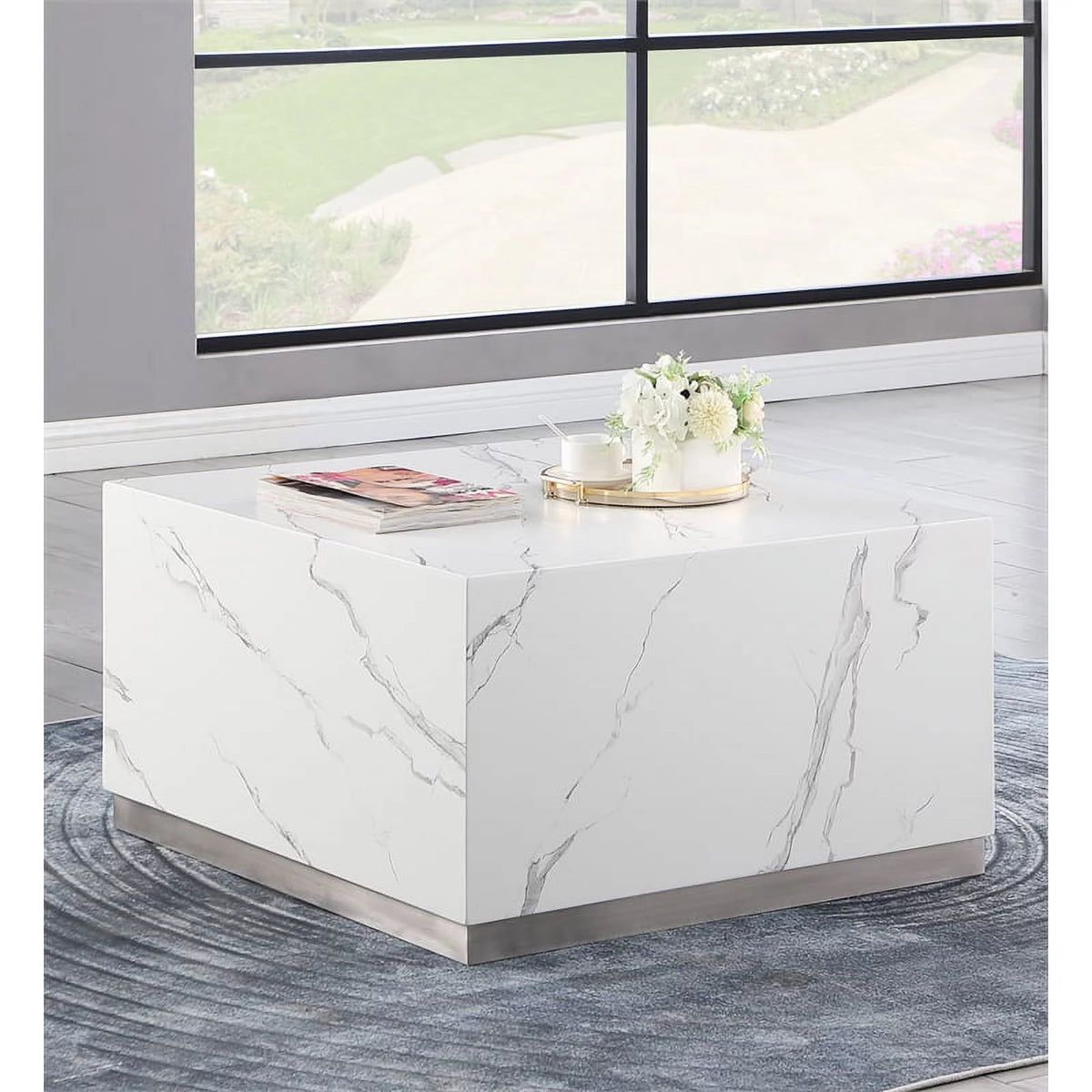 Square Faux Marble Coffee Table U48302