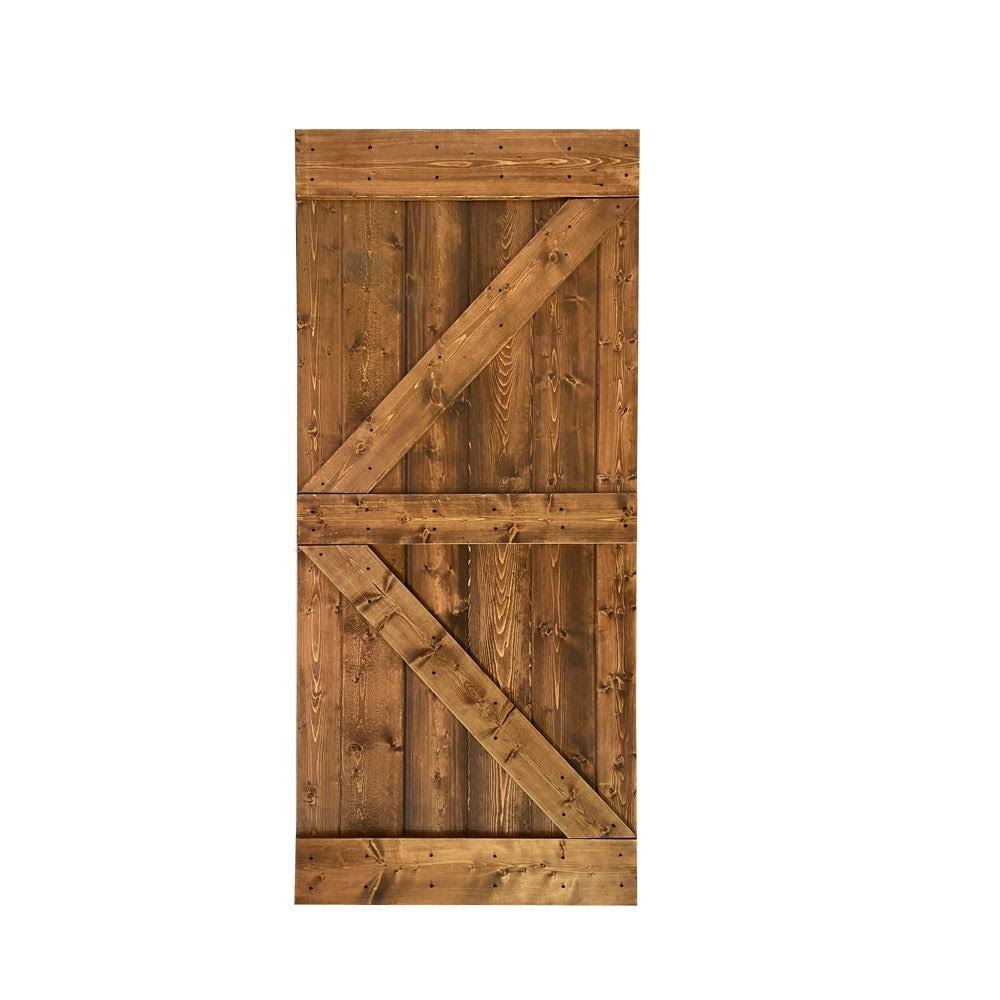 Jungle Green Stained Solid Pine Wood Interior Sliding Barn Door Slab K570671