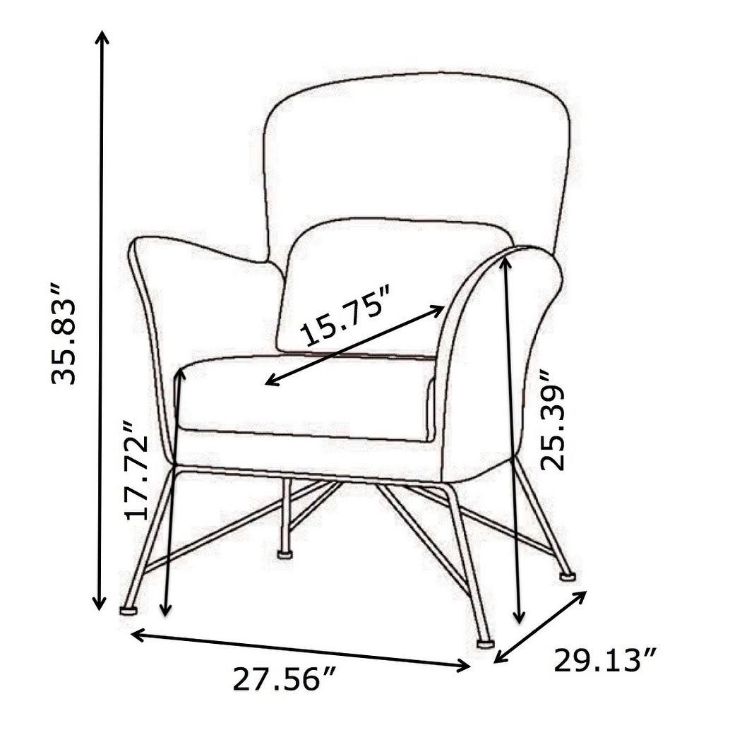 Camel Accent Chair with Steel Frame I236873