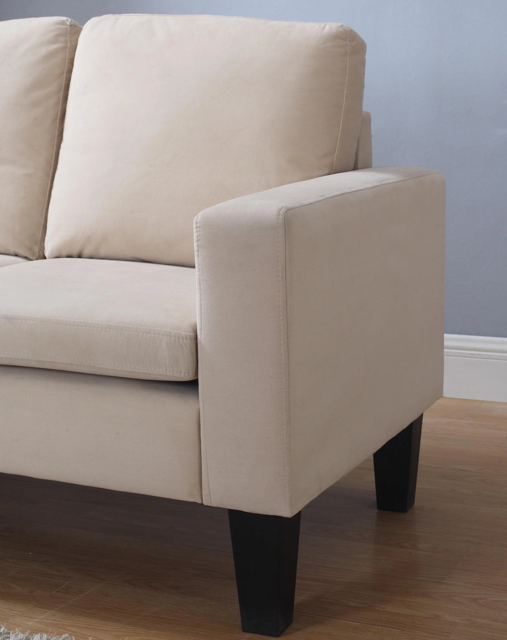 Beige Microfiber Loveseat B9376
