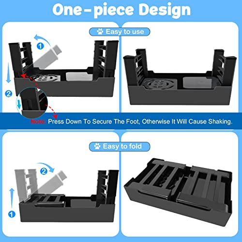 2-in-1 Elevated Slow Feeder Dog Bowls with Non-Skid Silicone Mat M366