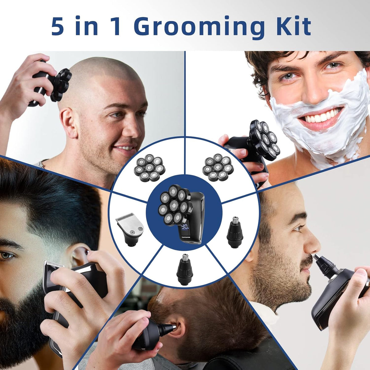 Electric Head Shaver, Cordless, Rechargeable, Pack of 2 R678139