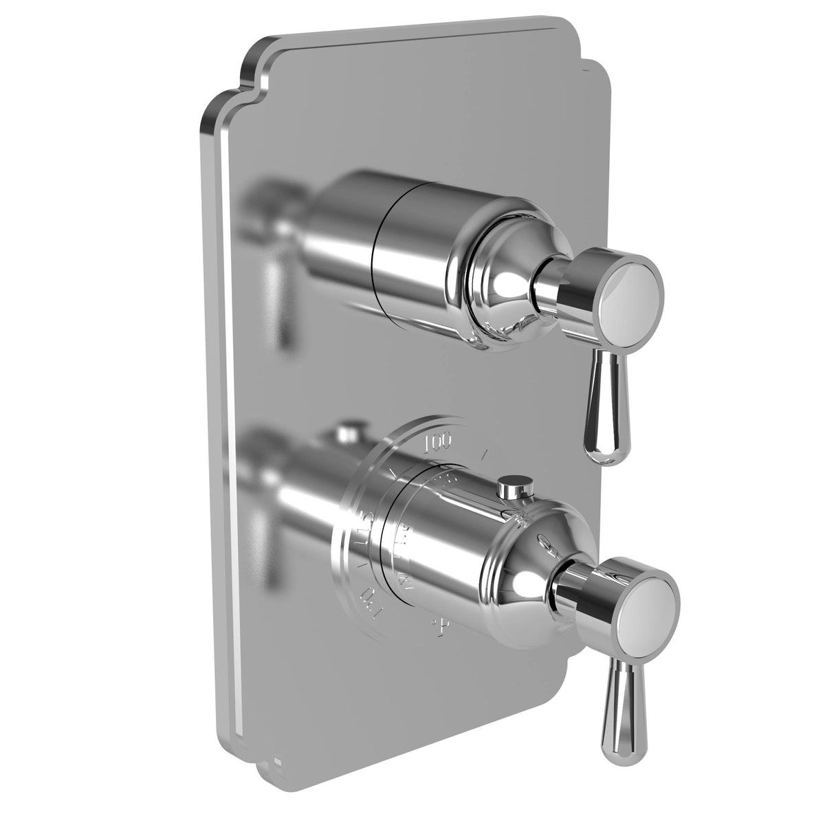 Polished Chrome Square Thermostatic Trim Plate with Handle H8742