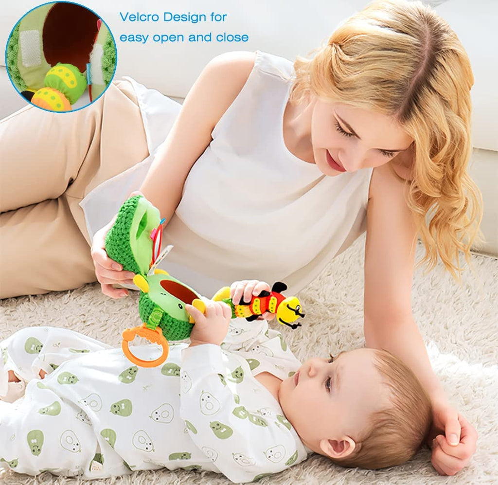 Clip on Stroller Toy with Mirror, Plush Bug Avocado Toy Z799541