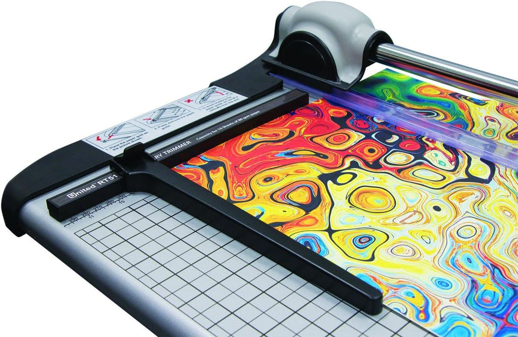 51 Rotary Paper Trimmer with Stand and Fabric Catch Tray, 10 Sheet Capacity H2035