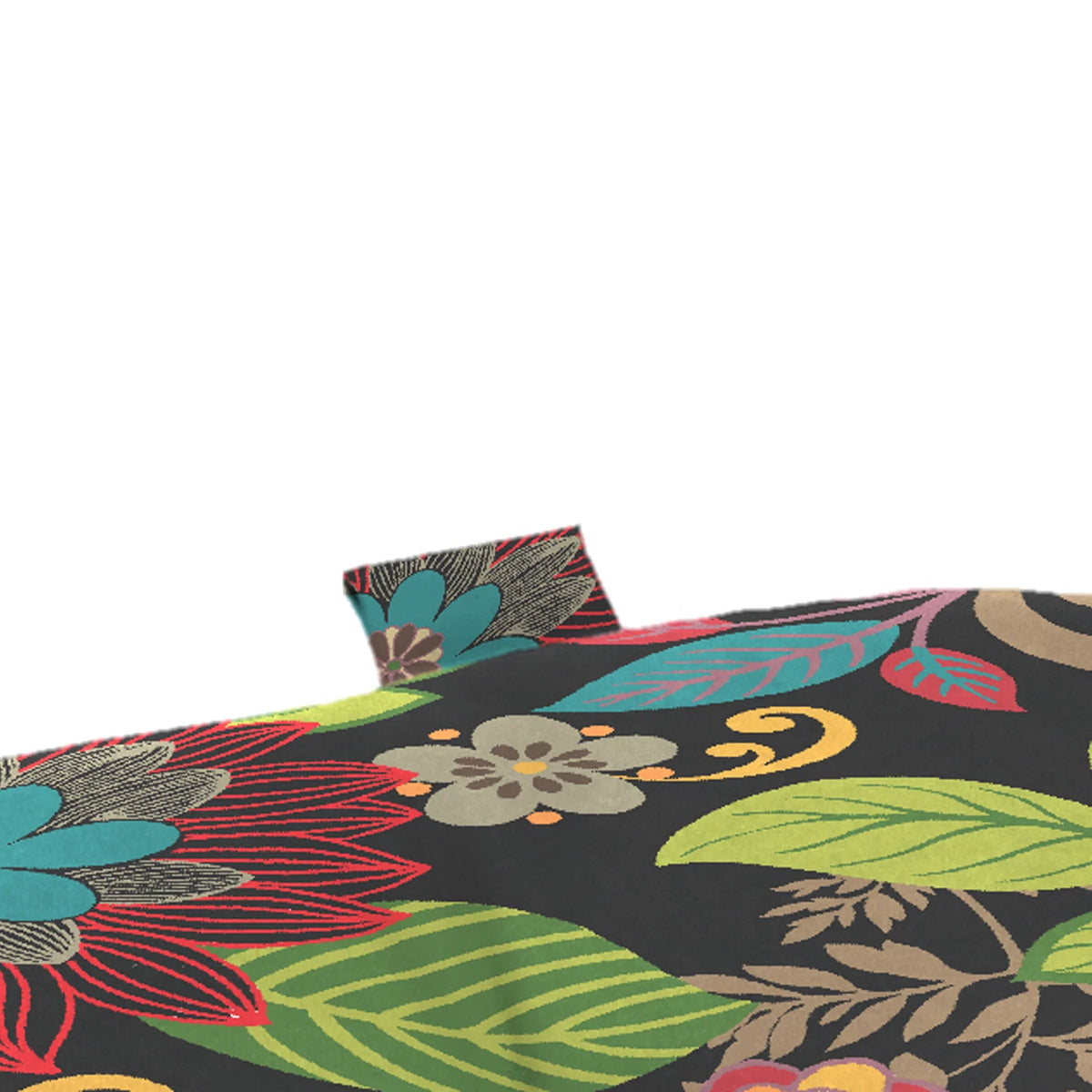Multicolor Floral Rectangular Outdoor Chair Seat Cushion with Ties W1906