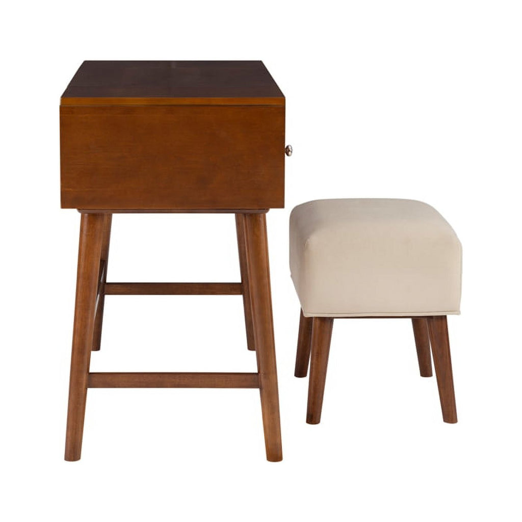 Walnut Brown Wood Vanity Set B671