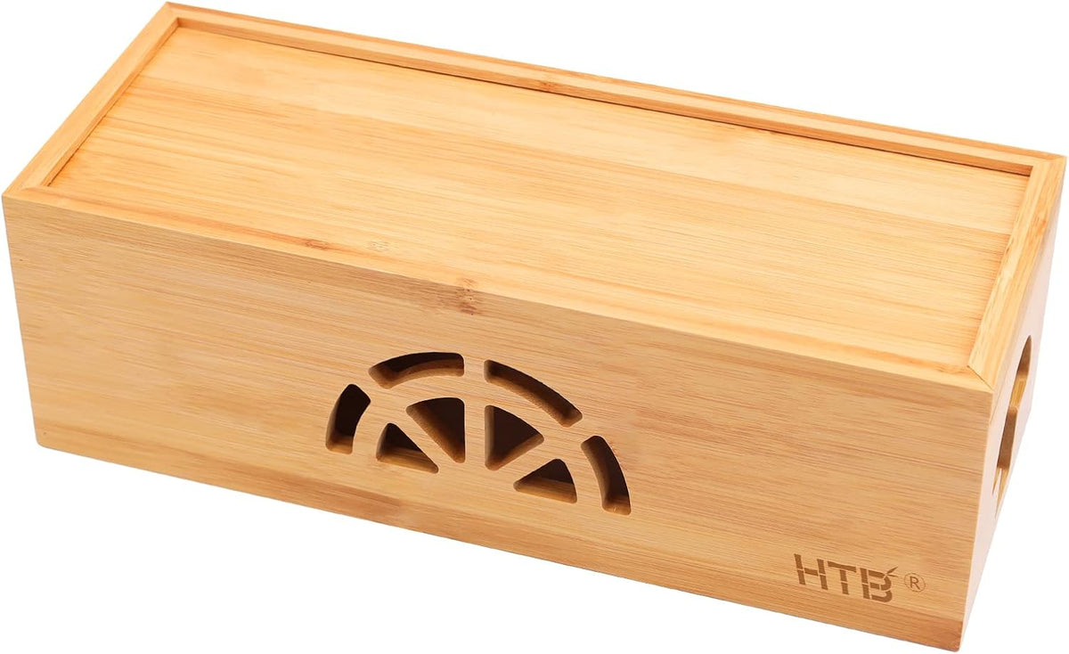 Set of 2 Bamboo Cable Management Box W7904