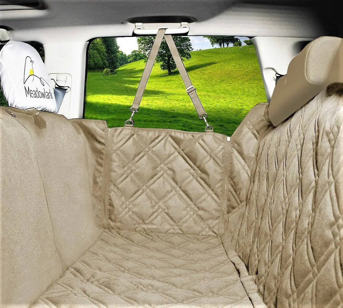 Beige Dog Seat Covers D8921