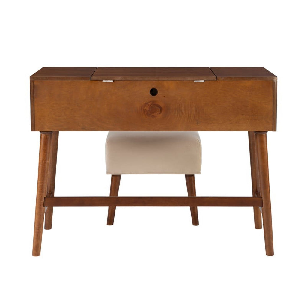 Walnut Brown Wood Vanity Set B671