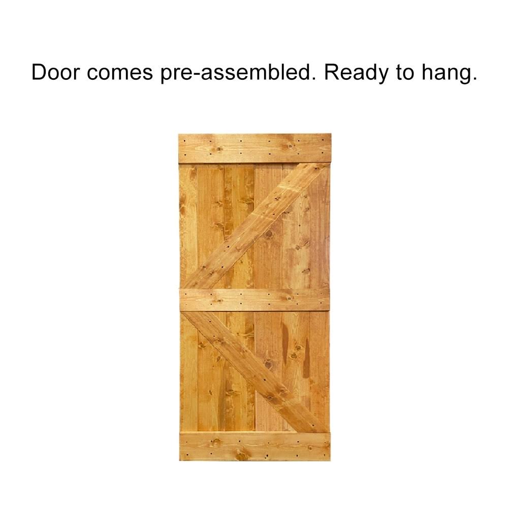 Jungle Green Stained Solid Pine Wood Interior Sliding Barn Door Slab K570671
