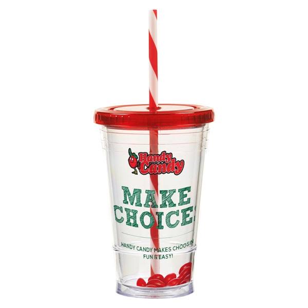 16 oz Double Wall Tumbler with Striped Straw M735