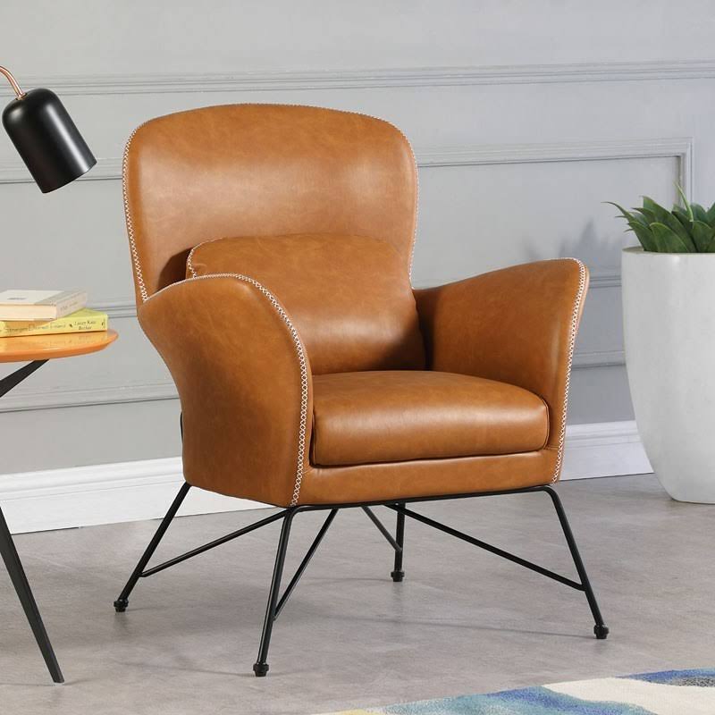Camel Accent Chair with Steel Frame I236873