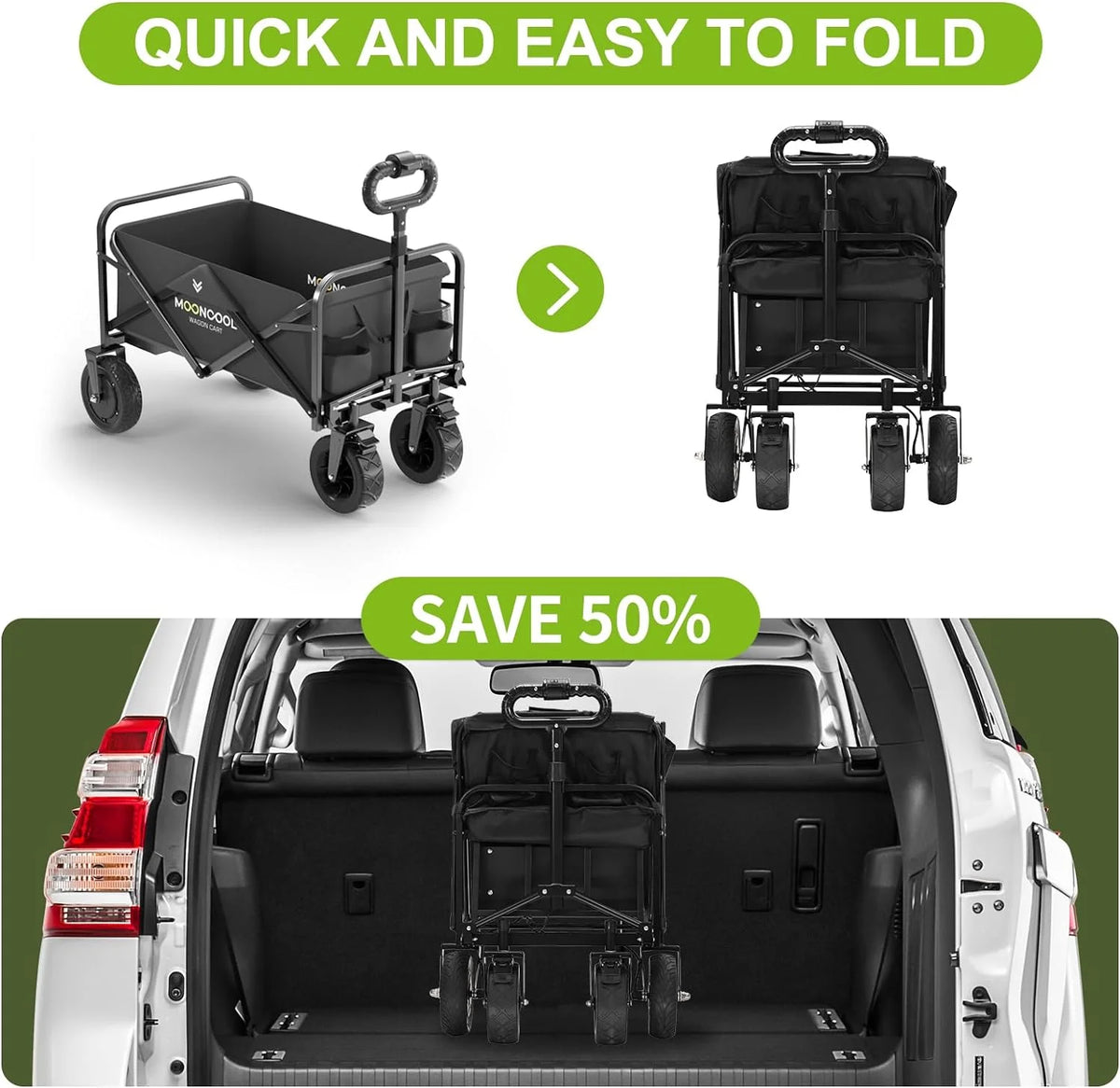 Collapsible Electric Utility Wagon with 8" All-Terrain Wheel W7031