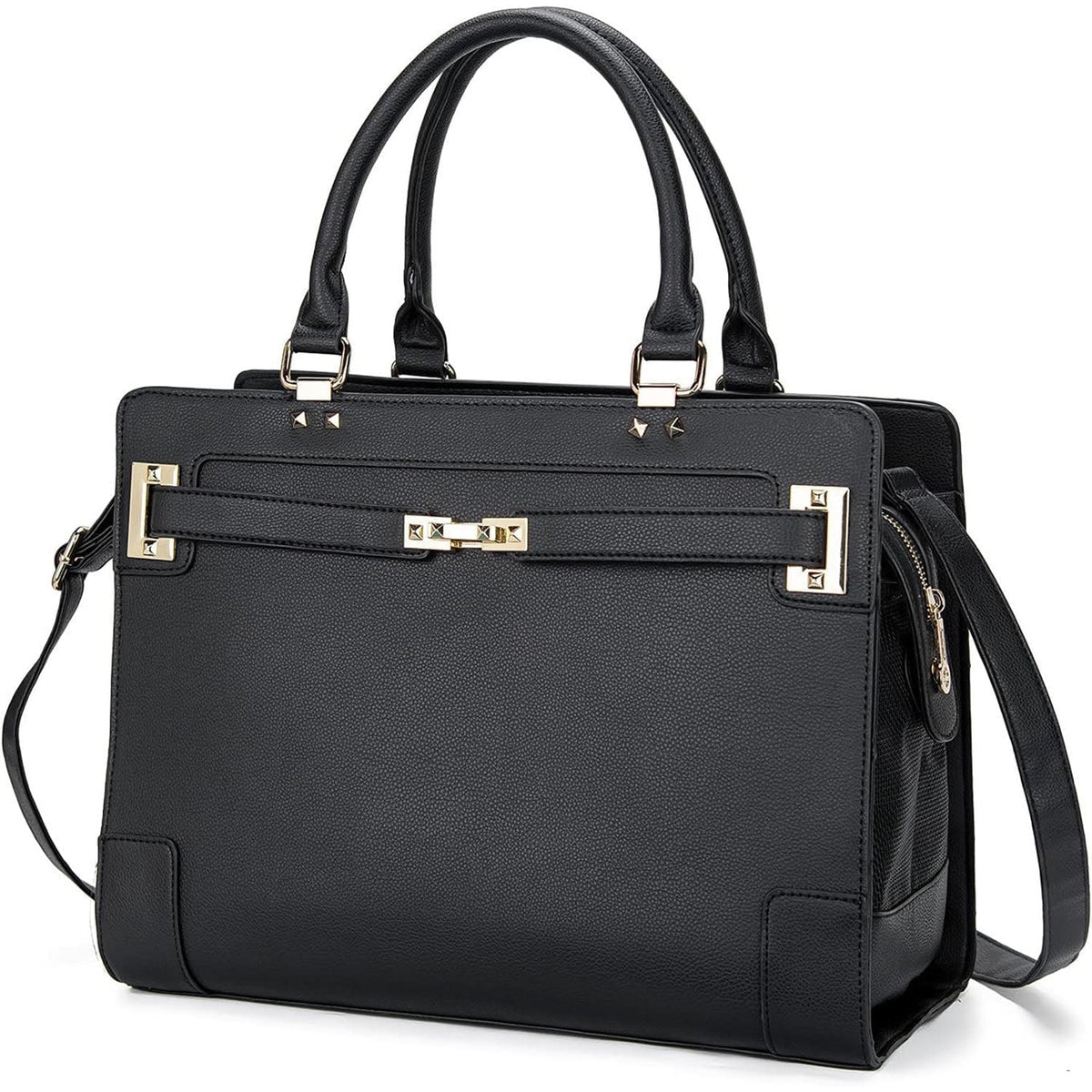 Black Soft-Sided Leather Pet Carrier F671214