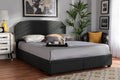 Dark Grey Fabric Upholstered 2-Drawer Queen Size Platform Storage Bed K3364