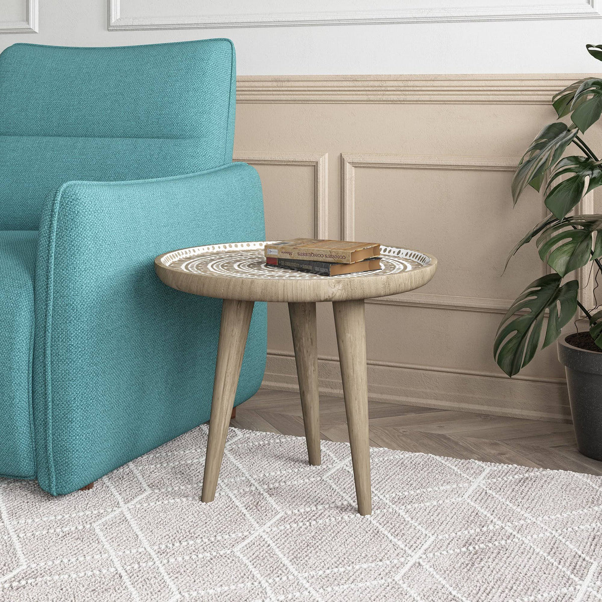 Hand Carved Side Table H254