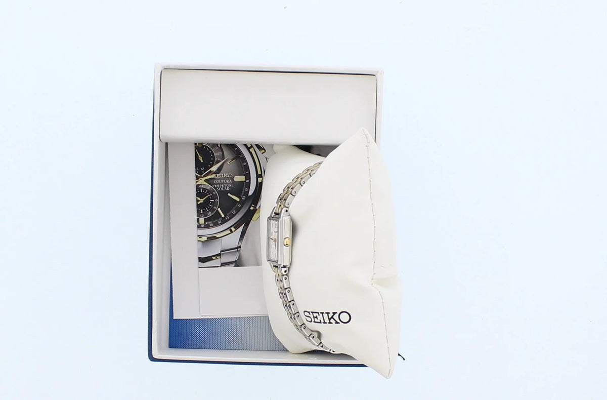 Women's Stainless Steel & Gold-Tone Watch with White Dial G6160