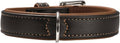 Black Cognac Leather Dog Collar J3371