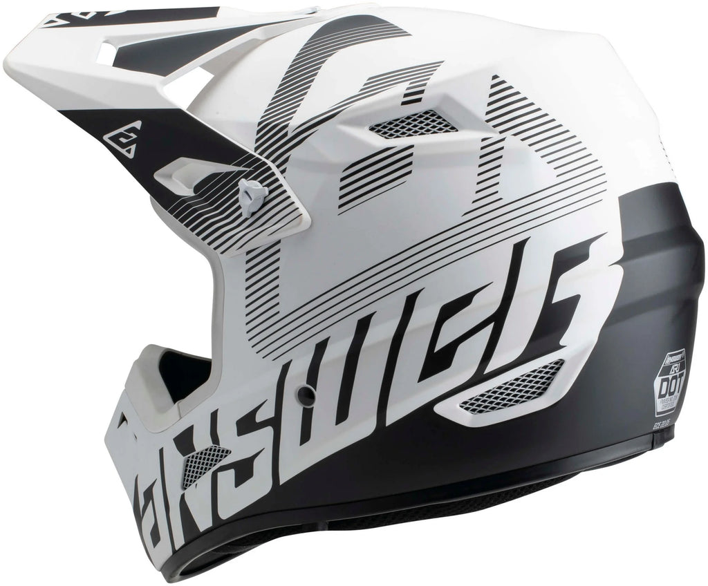 White/Black MX Offroad Helmet Y137