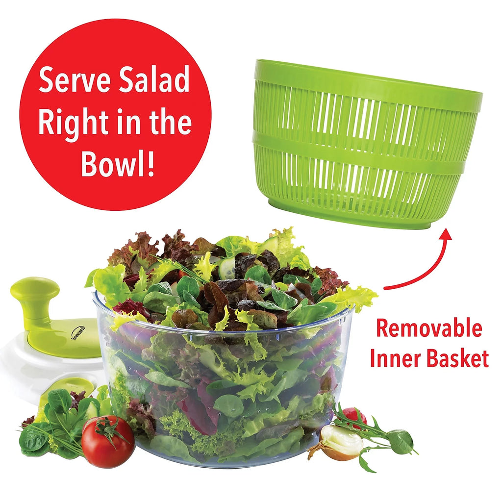 5 Quart Salad Spinner with Serving Bowl Green U6219