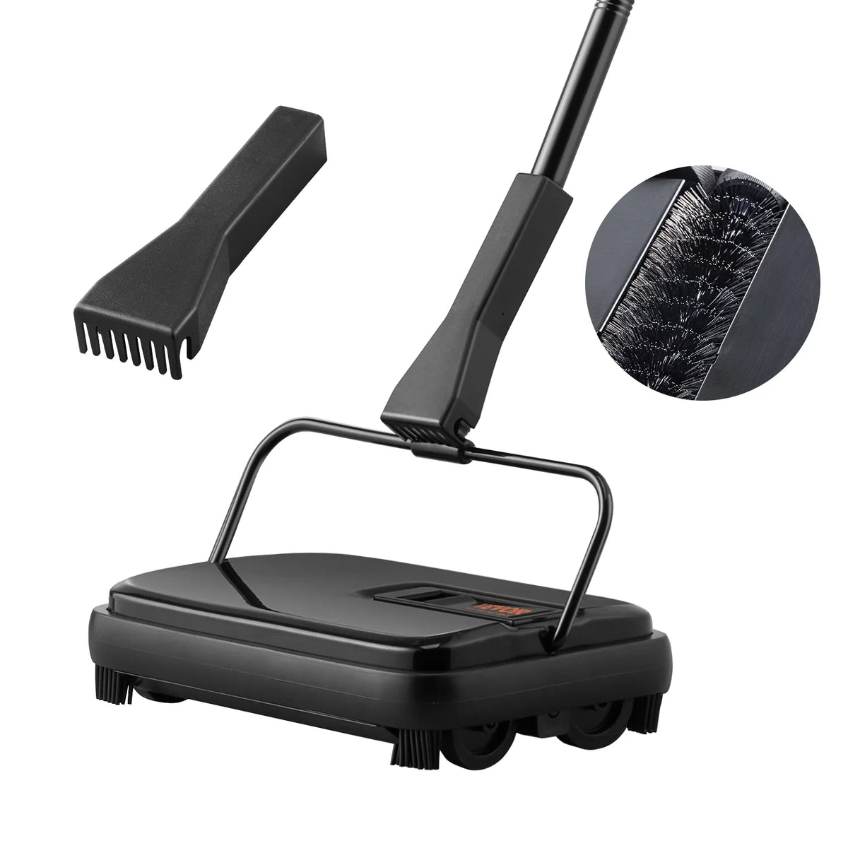 Carpet Sweeper Manual 7.87 in Non Electric Horsehair Black S760