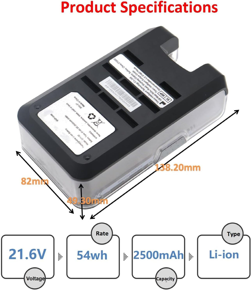 2500mAh 21.6V Replacement Battery for Cordless Vacuum Cleaner Z4143