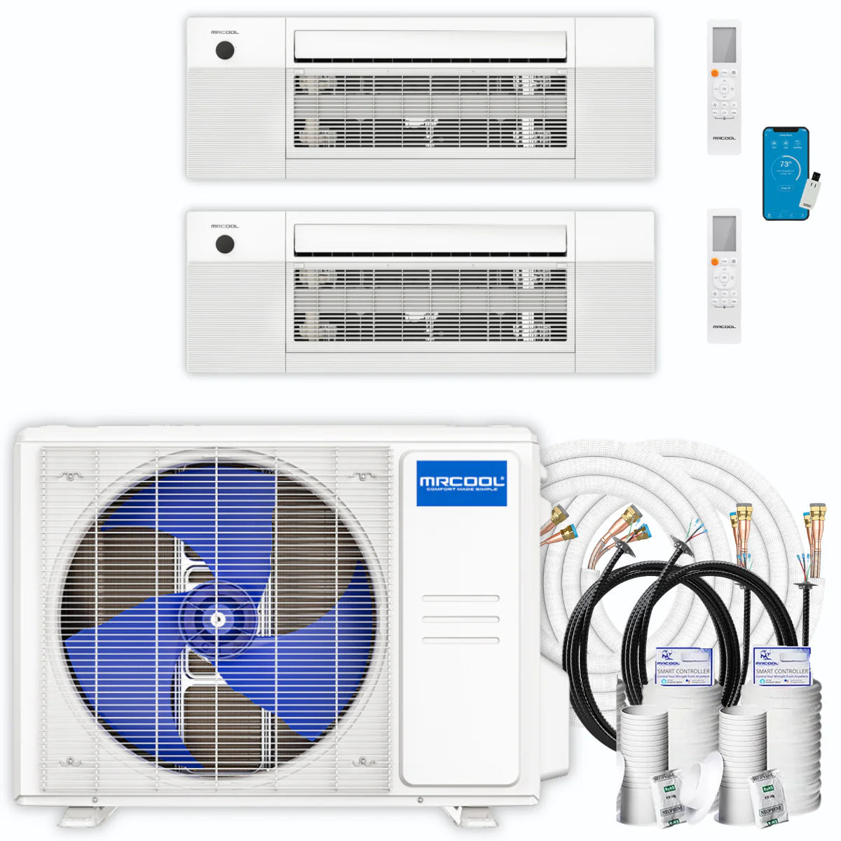 30,000 BTU 2 Zone Ceiling Cassette Ductless Air Conditioner and Heat Pump Z44183