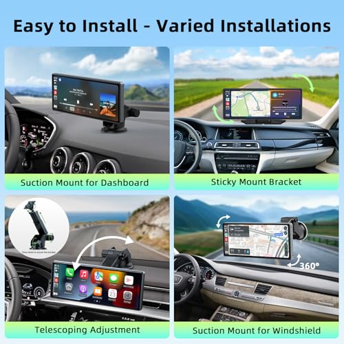 9.26-inch Wireless CarPlay Screen with GPS Navigation, Bluetooth, Touch Screen E340