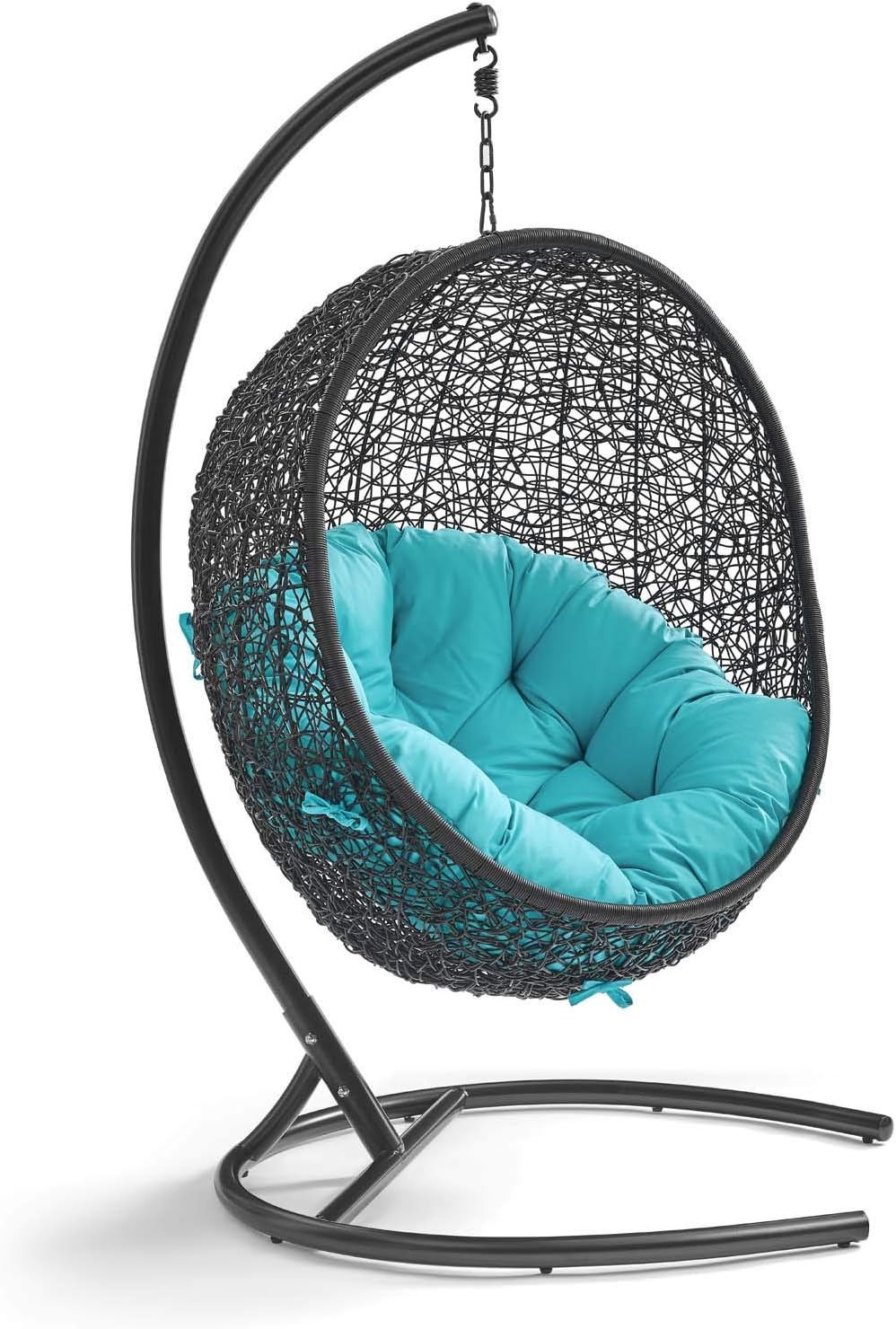 Beige Wicker Rattan Swing Chair with Stand O62863
