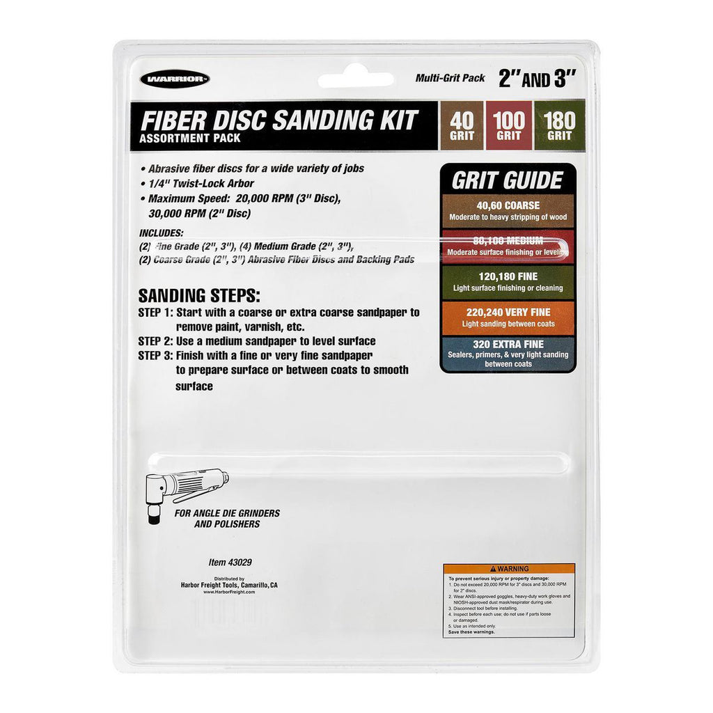 2 in. 3 in. Fiber Disc Sanding Kit F985996