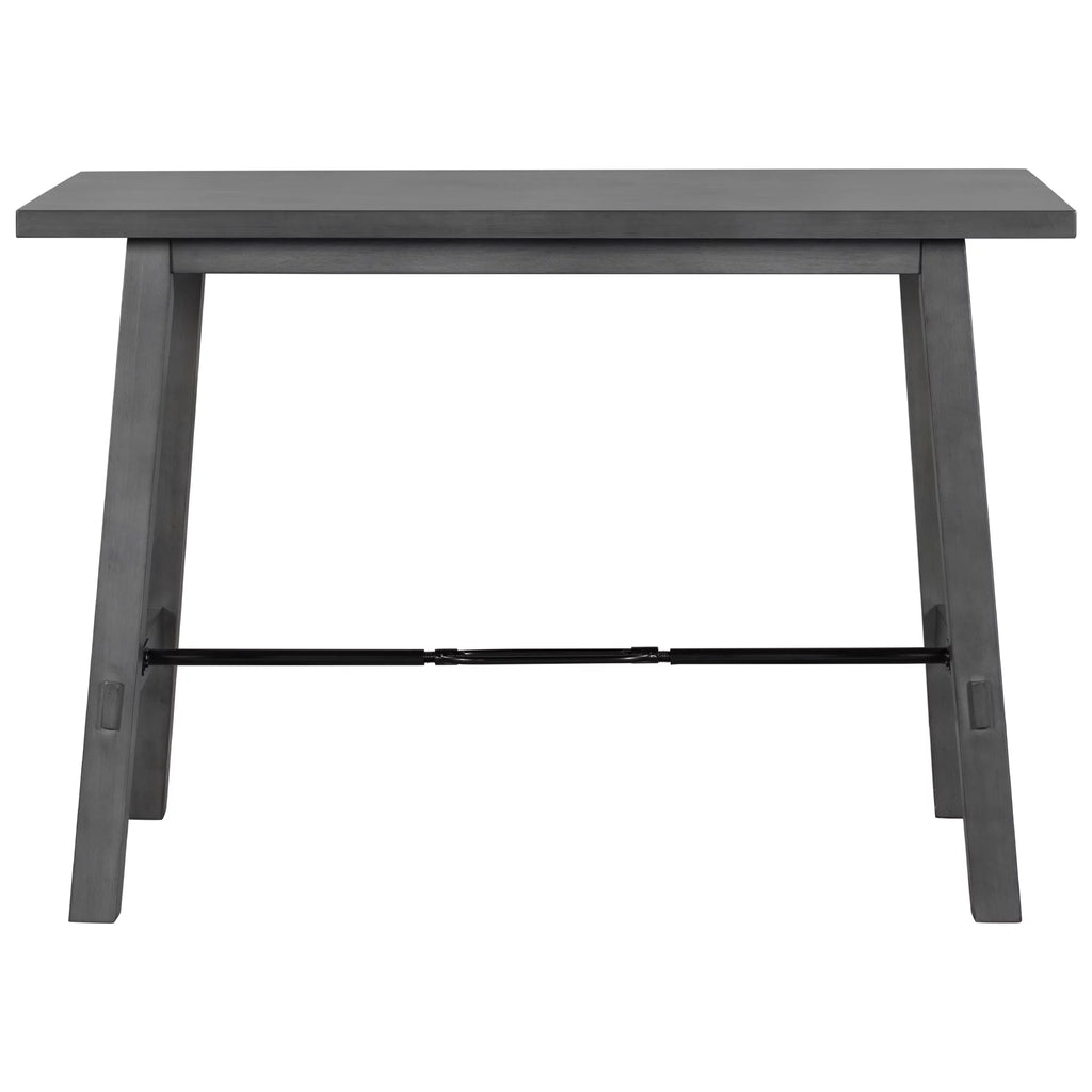 Counter Height Dining Table Solid Wood & Metal Gray F779941