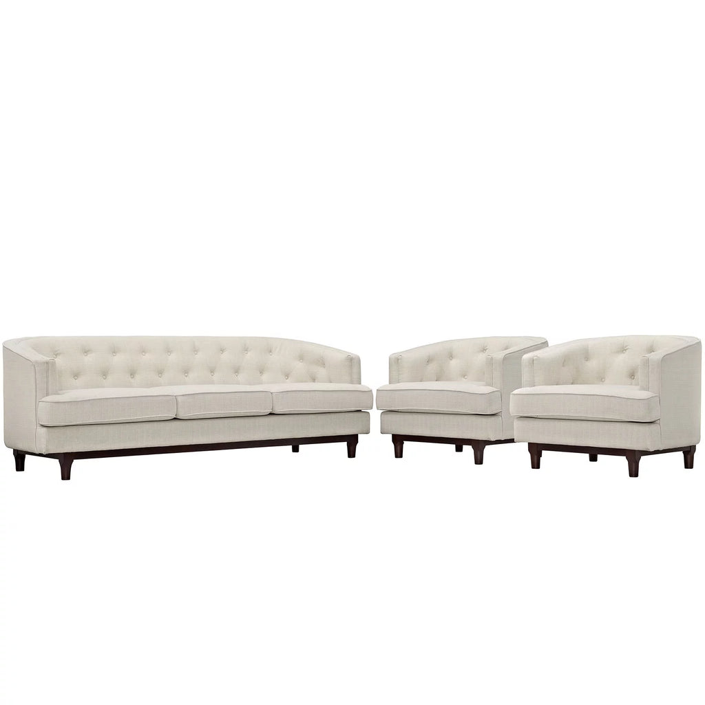 Beige Fabric Sofa Set of Three Z80120