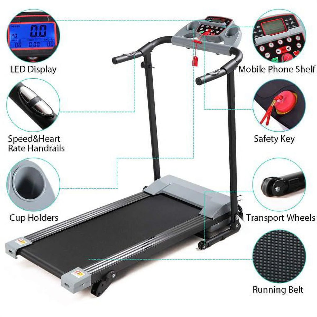 Foldable Electric Treadmill with LCD Monitor C10116