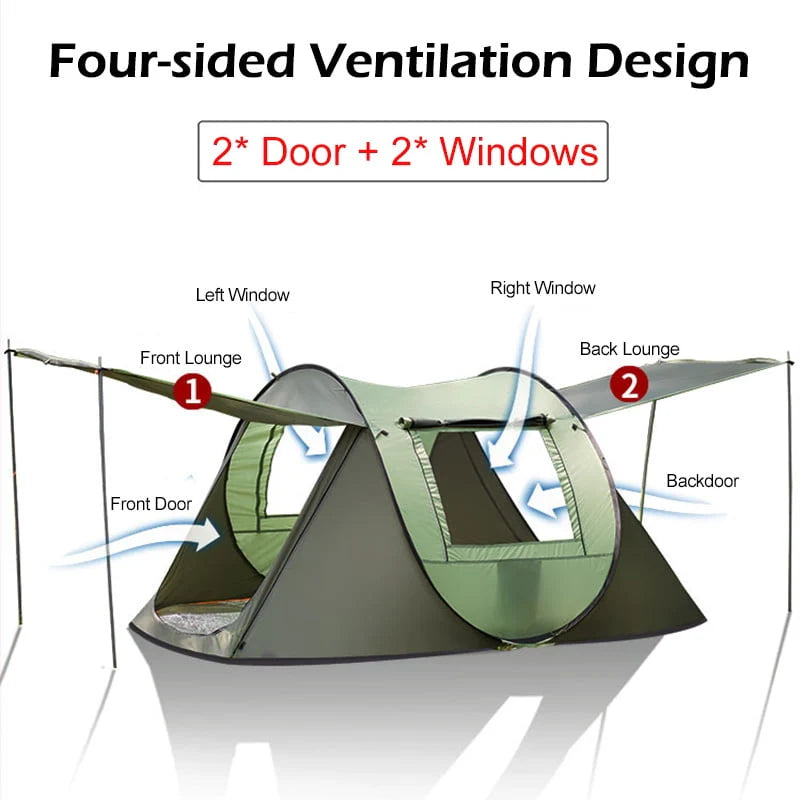 Waterproof Automatic Family Camping Tent 3-4/5-8 Person B552695