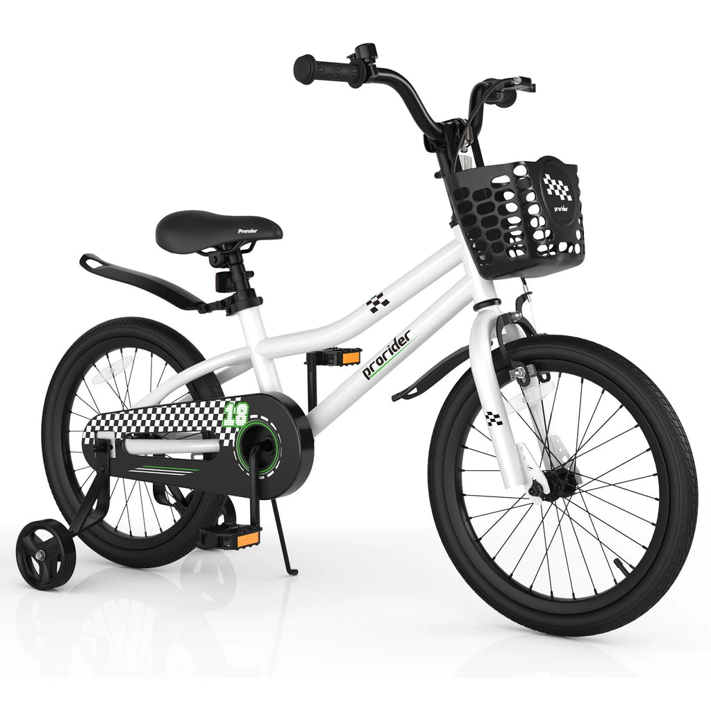 18'' Kid's Bike with Training Wheels & Basket H4650