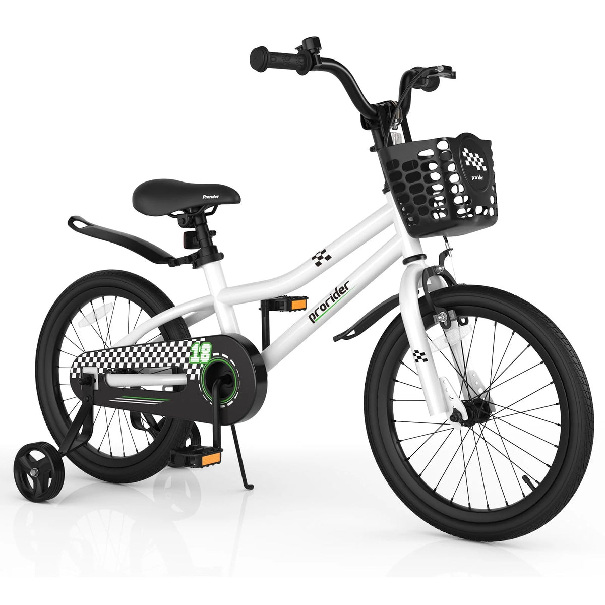 18'' Kid's Bike with Training Wheels & Basket H4650
