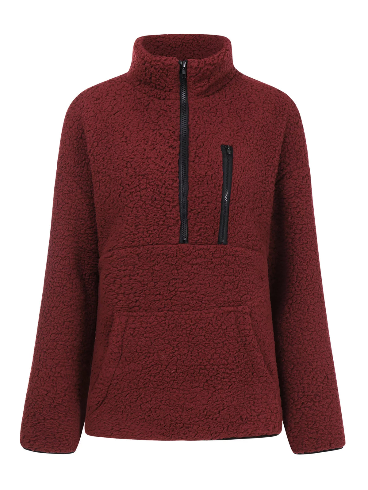 Imitation Lamb Pullover Long Sleeve Round Neck Outerwear B9359