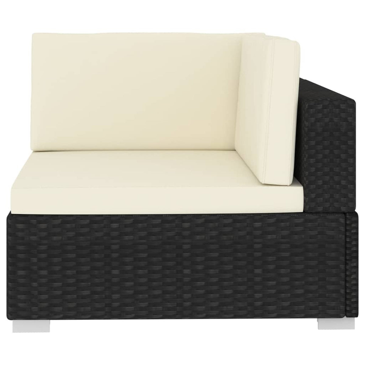 Black Poly Rattan Patio Sofa Set with Cushions L647