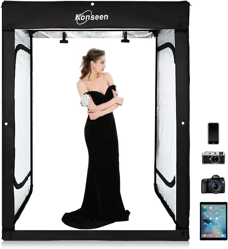 47x39x78 inch Dimmable LED Photo Shooting Tent with 3 Colors PVC Backdrops and Carrying Bag Y7160