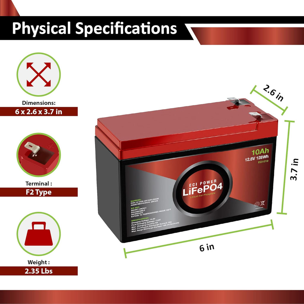 12V 100Ah Lithium LiFePO4 Deep Cycle Rechargeable Battery X743778