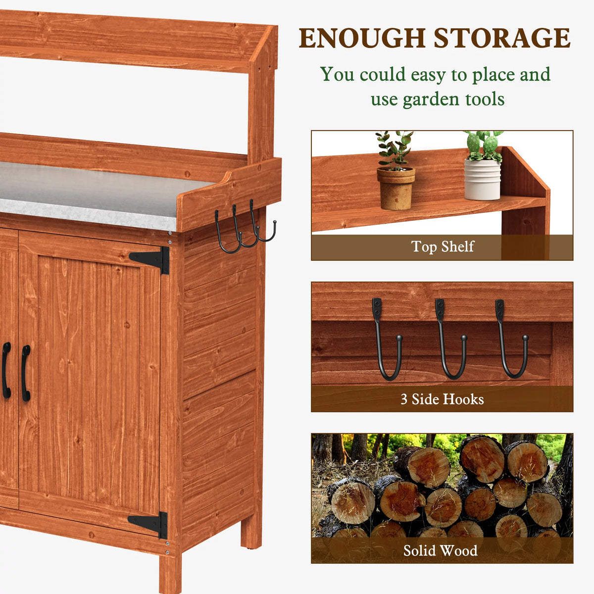Potting Bench with Storage Y3098