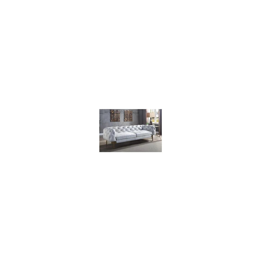 Vintage White Top Grain Leather Sofa B103