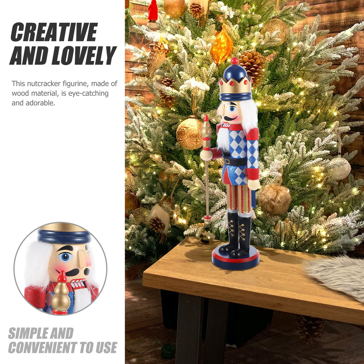 Nutcracker Wooden Ornament Decor Doll Z345