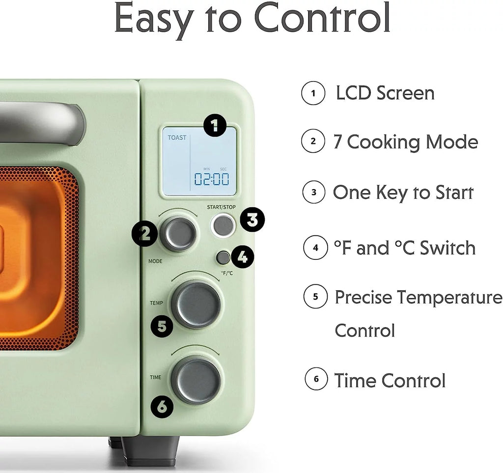 7-in-1 Digital Air Fryer Toaster Oven, 11QT, Mint Green D6215