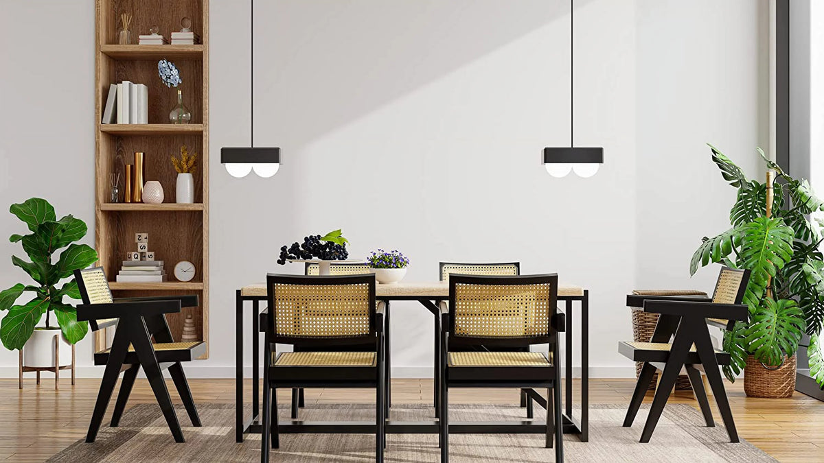 Black Rattan Cane Dining Chair with Mesh Back and Arms H212880