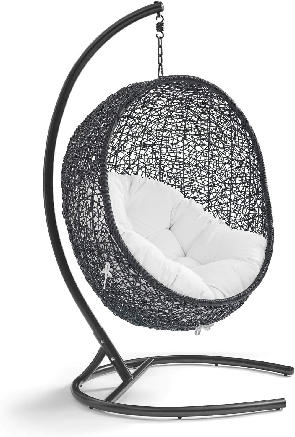 Beige Wicker Rattan Swing Chair with Stand O62863