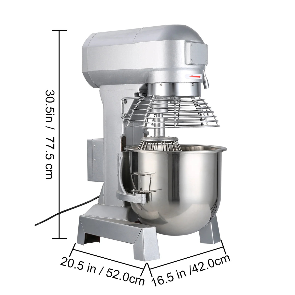 Commercial Food Mixer 20Qt 750W 3 Speeds Stainless Steel Bowl S55415