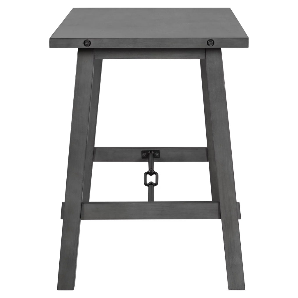 Counter Height Dining Table Solid Wood & Metal Gray F779941